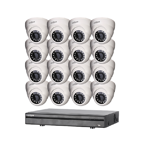 KIT HDCVI DAHUA 16 Dômes 2 Mpxls